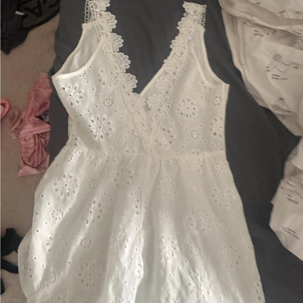 SHEIN White Lace Trim Dress